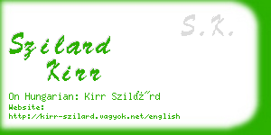 szilard kirr business card